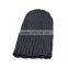 Chic pure color Men and women fashion wool knitted turtleneck cap with black hat