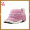 Fashion Women Rabbit Fur Winter Hat Rabbit Animal Hat Funny Adult Baseball Hats