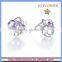 FS FLOWER - Lace With Diamond Stud Earrings