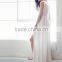 Plain dye deep V blank elegant short sleeve long evening dress