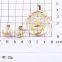 Hot! wholesale 18k gold plated stainless steel cz diamonds round shape bear jewelry set