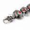 fashion casting jewelry enamel skull head rhinestone bracelet