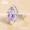 Jingli Jewelry Purple Single Stone Silver Ring For Women (YJ-407)