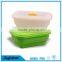 portable silicone collapsible rice bowl with lid, salad bowls for camping