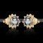 Rellecona elegant 18k yellow gold plated earring black stone jewelry for anniversary