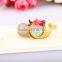 Kids child hair tie accessories acetate butterfly rubber elastic hair band glitter rhinestone decorative hair band