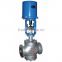 v-type PTFE ss304 flange steam regulating valve with electric