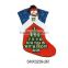 19" Non-woven christmas stocking with christmas date decorative sock