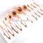 Top Quality Custom Logo cosmetic Makeup brushes Rose gold and white Color 10pcs Oval Makeup Brush Set