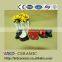 2014 round High quality two handles colored ceramic bakeware plate set