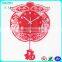 Custom distinctive red acrylic wall clock with animal pattern
