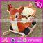 2017 new design lovely plush deer toddlers wooden rocking animals W16D074