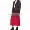 Customized Lady's Apparel Latest High-rise Elastic Waist Pleated Woven Maxi Skirt(DQM003S)