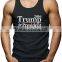 2016 wholesale high quality custom heat transfer printing tank tops custom trump printing tank tops