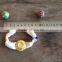 fabric cloth Bracelet with gold charm, silk cloth Bracelet with evil eye bead charm new design fabric bracelet