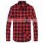 best selling cheap cotton linen red blue plaid tartan flannel shirts