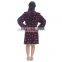 Women 100 polyester printed hooded adult bathrobe