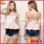 Crop Tops Spaghetti Strap Sexy Bra Bustier Pink Corsets Vest Camisole Tank Top