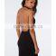 Sexy deep plunge neck bodycon fit dress designer one piece party dress
