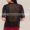 2017 customized factory round neck tunic Flock Print Mesh Top