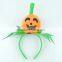 Wholesale New designs fancy short plush fabric pumkin halloween headband