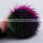 Manufacturing wholesale natural raccoon fur customized colour pom poms