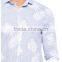 Blue Skinny Patterned Long Sleeve Buttonless Men Shirt