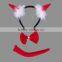 Cute Red Horn Sets Bow Tie 3Pcs Tail Party Ox horn Fancy Dress Costume For Christmas Halloween/Carnivals Large/Small Size