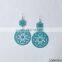 Painting filigree earrings metal flower earring