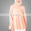 2016 High Quality Women Spring Shiny Satin Causal Long Sleeve Fashion Design Muslim Lady Blouse