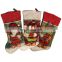 43CM Large 3D Green and Red High Quality Home Decoration Gift Christmas Stockings with Christmas Grass - Reindeer