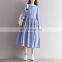 OEM Wholesale Maxi Dresses Plus Size Long Sleeve Linen Striped Dresses