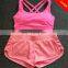 Newest top sell girl seamless back crossing yoga bra gym shockproof sport bra