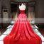 2016 latest fashion women plus size a line red halter ball gown
