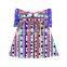 Latest Children Dress Designs Summer Dress Mexican Serape Cow Pom Pom Dress