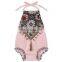 Fashion Aztec Bodysuit With Pom Poms Spanish Baby Clothes Boutique Girl Clothing