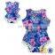 Toddler Girls Floral Print Boho Spring Pom Pom Romper Baby Bubble Romper
