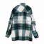 Multi Color High Quality Autumn Women Fashion Jacket Woolen Loose Plaid Shirt Coats