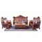 Classical antique genuine leather sofa set furniture Royal living room sofas