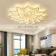 Iron Crystal Modern Light Luxury Flower Shape Design Remote Control Hotel Lobby Acrylic LED Ceiling Lamp