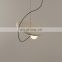 Nordic Metal Restaurant Chandelier Lamp Modern Minimalist Creative Magnetic Gold Pendant LED Light