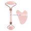 Rose Quartz Jade Roller With Gua Sha Board Mini Eye Jade Roller set Facial Beauty Massage Jade Roller