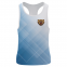 Customized White and Blue Singlet of Good Quality Design for You