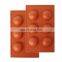 Food Grade Six Holes Custom Brands Logo Non Stick Semicircle Cake Fudge Baking Silicone Chocolate Mold