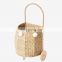 Natural Rustic Seagrass Luggy Basket Doll Stroller Trolley High Quality Wicker Shopping Basket Wholesale Supplier