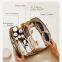 Travel Cosmetic Bags,Big，Capacity Makeup Bags for Ladys,Watertight Portable Pouch Open Flat Toiletry Bags Make up Organizer with Divider and Handle