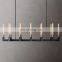 Long chandeliers pendant lights brass retro modern for home dining simig CANNELE LINEAR CHANDELIER