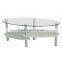 Fancy oval bent glass coffee table