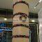Shopping mall atrium christmas wreath and garland with ball decorations
