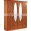 wardrobe 4 doors dark beech color fashional design with middle elliptic mirror